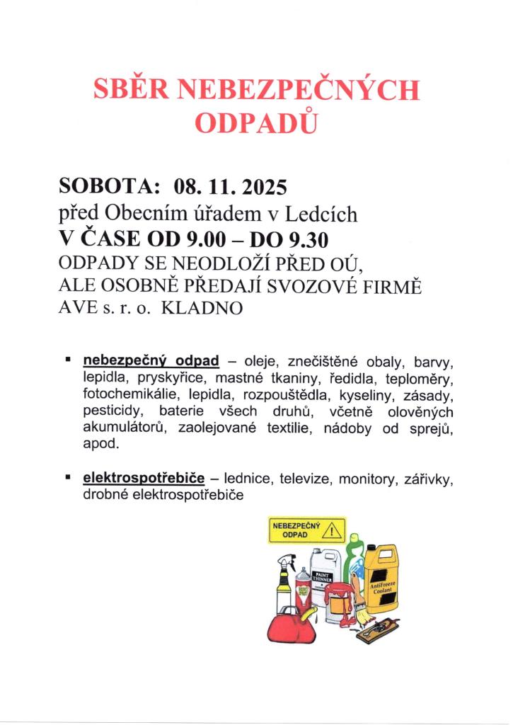 SBĚR NEBEZPEČNÉHO ODPADU.